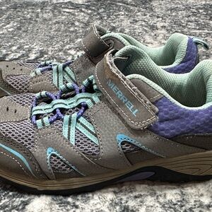 Merrell Trail Chaser Hiking Shoe , Grey/Blue/Purple Child Size 3
